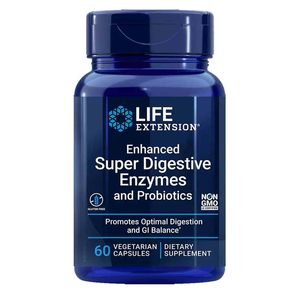 Life Extension Enhanced Super Digestive Enzymes and Probiotics / 60 Vegetarian Capsules