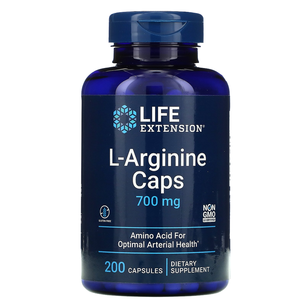 Life Extension L-Arginine Caps 700 mg (plus Vitamin C ) / 200 Capsules Life Extension L-Arginine Caps 700 mg (plus Vitamin C ) / 200 Capsules