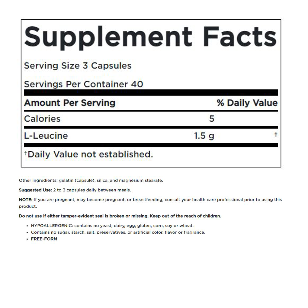 Source Naturals Free-Form L-Leucine -500 mg / 120 Caps Source Naturals Free-Form L-Leucine -500 mg / 120 Caps