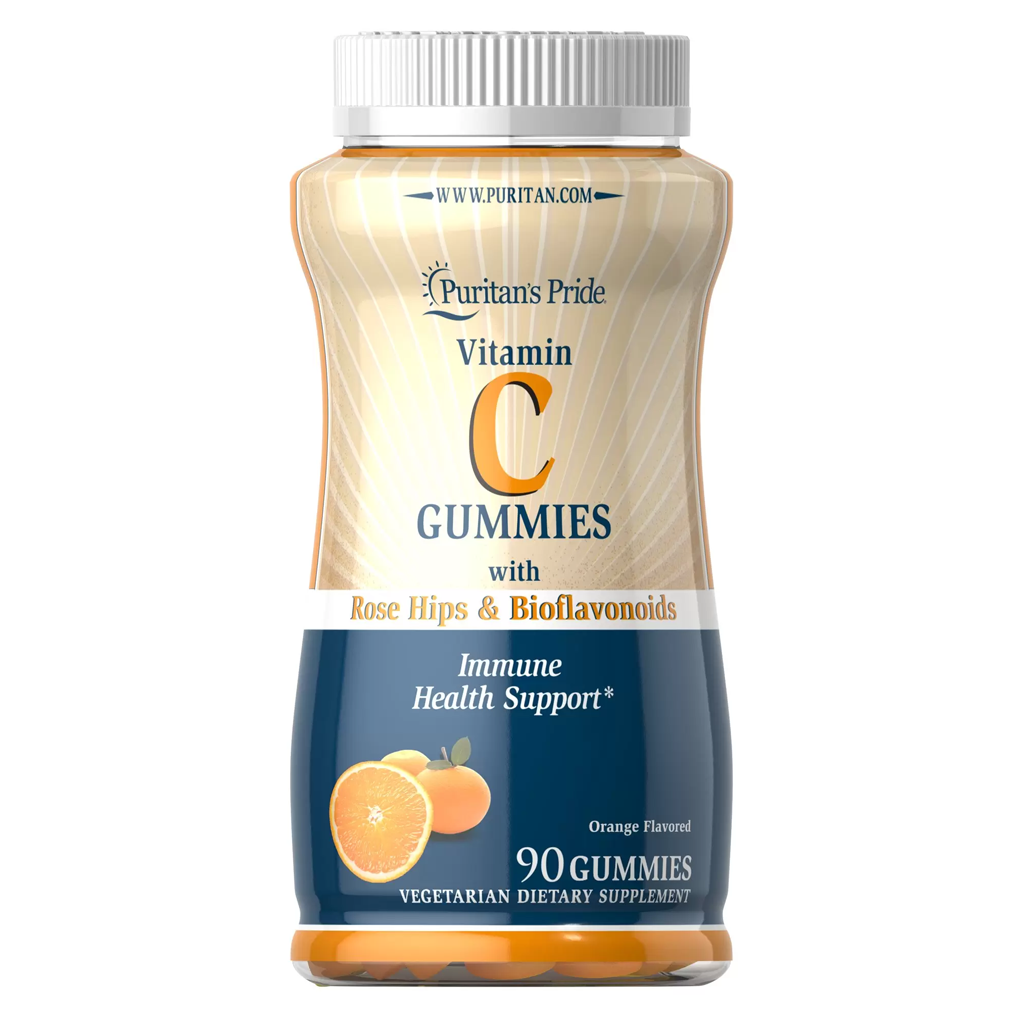 Puritan's pride Vitamin C Gummies with Rose Hips & Bioflavonoids  / 90 Gummies