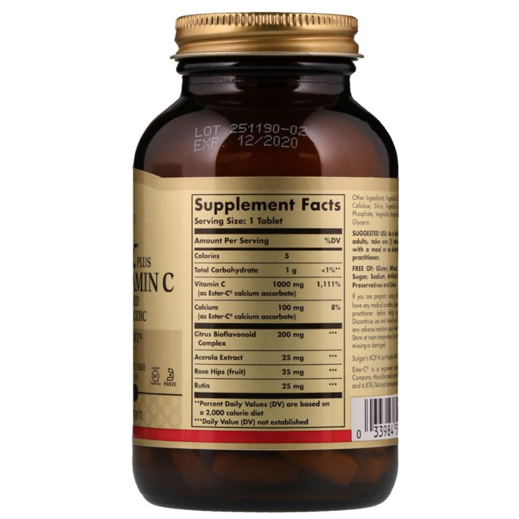 Solgar Ester-C Plus Vitamin C 1000 mg / 90 Tablets Solgar Ester-C Plus Vitamin C 1000 mg / 90 Tablets