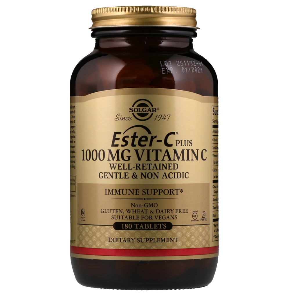 Solgar Ester-C Plus Vitamin C -1,000 mg /180 Tablets Solgar Ester-C Plus Vitamin C -1,000 mg /180 Tablets