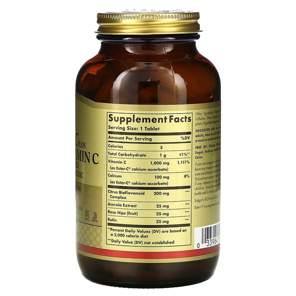 Solgar Ester-C Plus Vitamin C -1,000 mg /180 Tablets Solgar Ester-C Plus Vitamin C -1,000 mg /180 Tablets