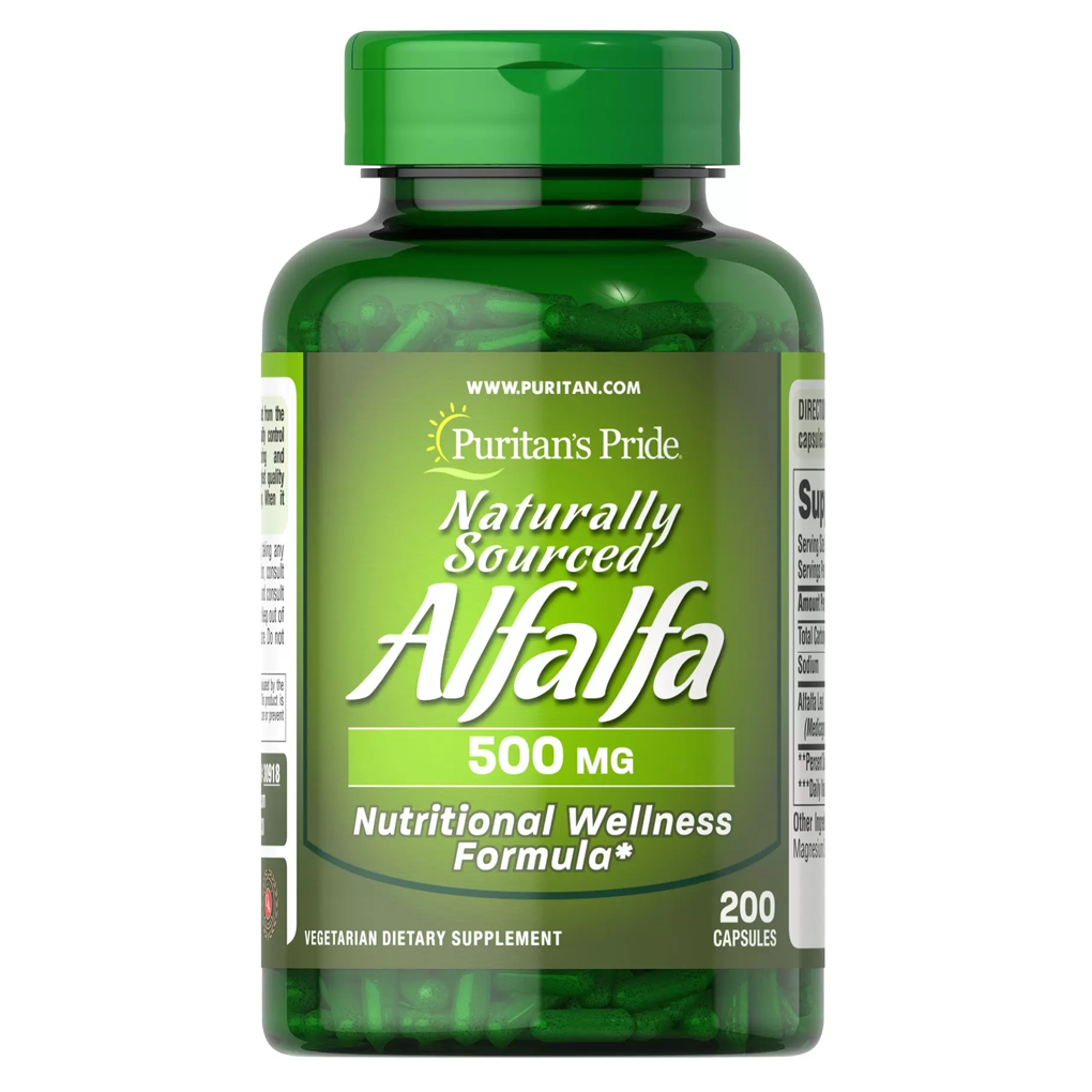 Puritan's Pride Naturally Sourced Alfalfa 500 mg / 200 Capsules Puritan's Pride Naturally Sourced Alfalfa 500 mg / 200 Capsules