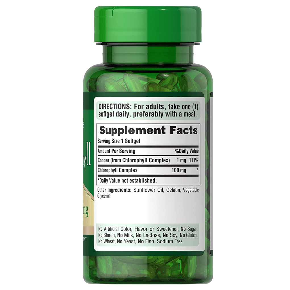 Puritan's Pride Chlorophyll Complex 100 mg / 60 Softgels Puritan's Pride Chlorophyll Complex 100 mg / 60 Softgels