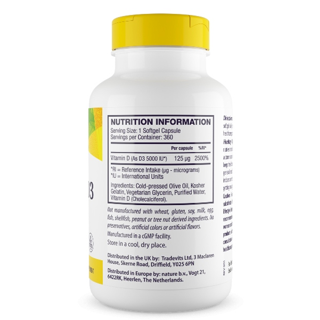 Healthy Origins® Vitamin D3 5,000 IU / 360 Softgels Healthy Origins® Vitamin D3 5,000 IU / 360 Softgels