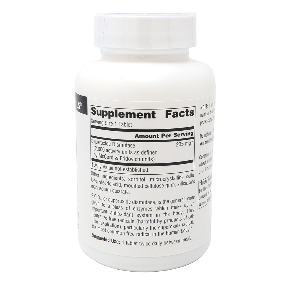 Source Naturals S.O.D. Superoxide Dismutase /180 Tablets Source Naturals S.O.D. Superoxide Dismutase /180 Tablets