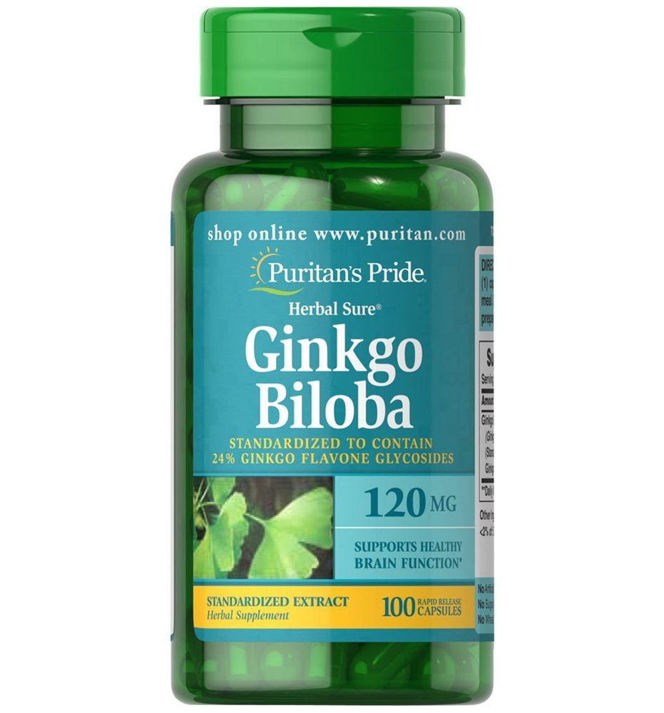 Puritan's Pride Ginkgo Biloba Standardized Extract 120 mg / 100 Capsules Puritan's Pride Ginkgo Biloba Standardized Extract 120 mg / 100 Capsules