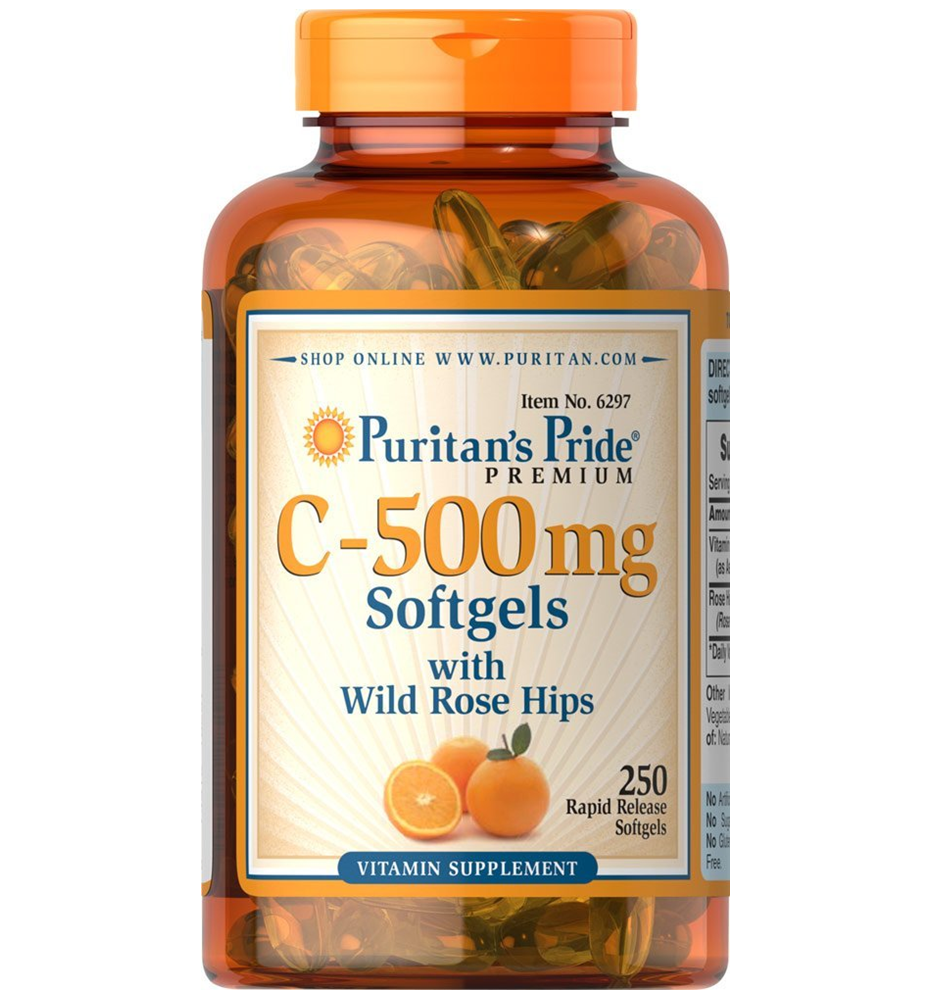 Puritan's Pride Vitamin C-500 mg with Rosehips / 250 Softgels