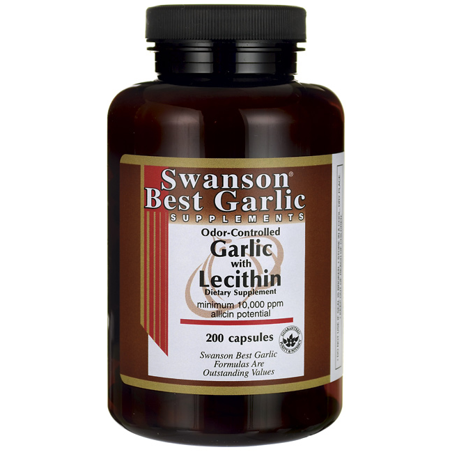 Swanson Best Garlic with Lecithin 600/380 mg - 200 Caps Swanson Best Garlic with Lecithin 600/380 mg - 200 Caps