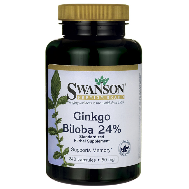 Swanson Premium Ginkgo Biloba Extract 24% - 60 mg / 240 Caps