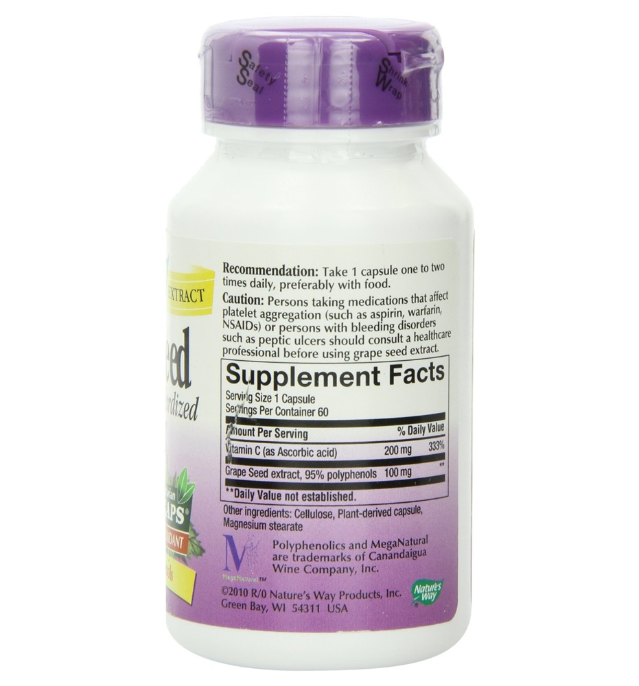 Nature's Way Premium Extract Grape Seed Standardized / 60 Vegi Caps Nature's Way Premium Extract Grape Seed Standardized / 60 Vegi Caps