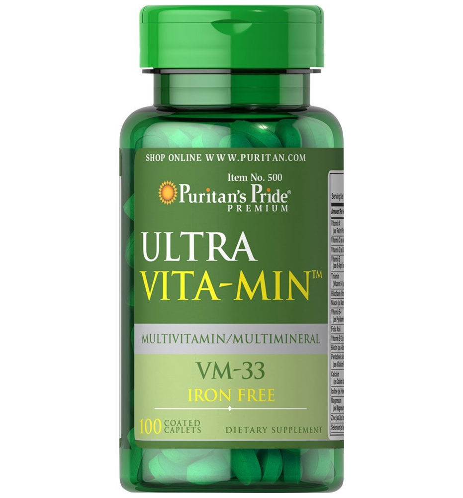 Puritan's Pride  Ultra Vita-Min™ Iron Free Multivitamins VM-33 / 100 Caplets