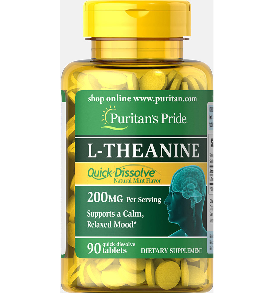 Puritan's Pride Quick Dissolve L-Theanine 200 mg. (per serving)/ 90 Tablets Puritan's Pride Quick Dissolve L-Theanine 200 mg. (per serving)/ 90 Tablets