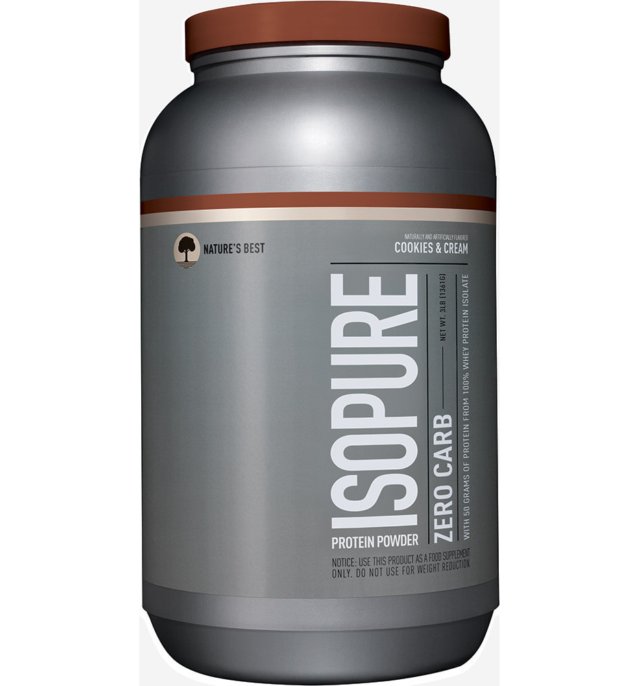 Nature's Best Isopure Zero Carb Whey Protein Isolate Cookies & Cream / 3 lbs Powder (1361 g.)