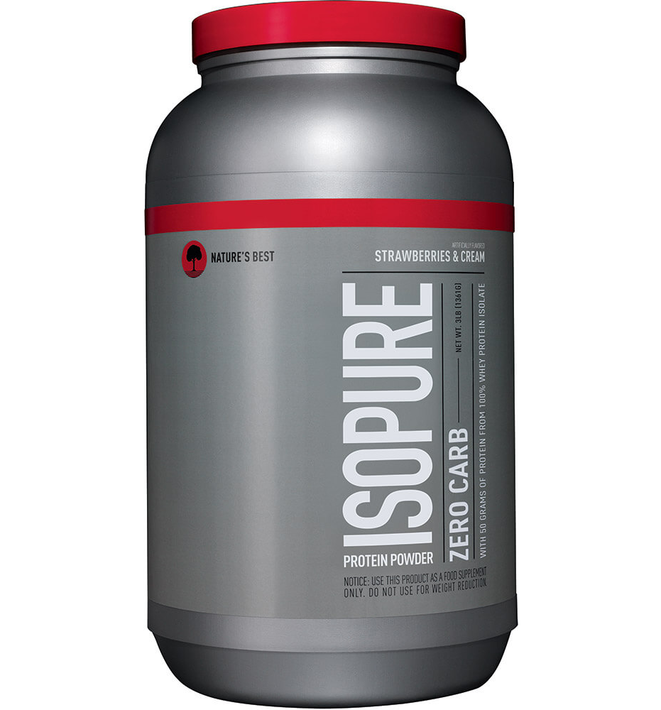 Nature's Best Isopure Zero Carb Whey Protein Isolate Strawberry & Cream 3 lbs Powder (1361 g.)