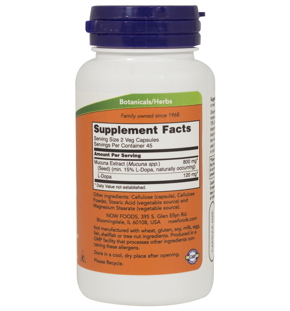NOW® Foods DOPA Mucuna 400 mg / 90 Vegi Caps NOW® Foods DOPA Mucuna 400 mg / 90 Vegi Caps
