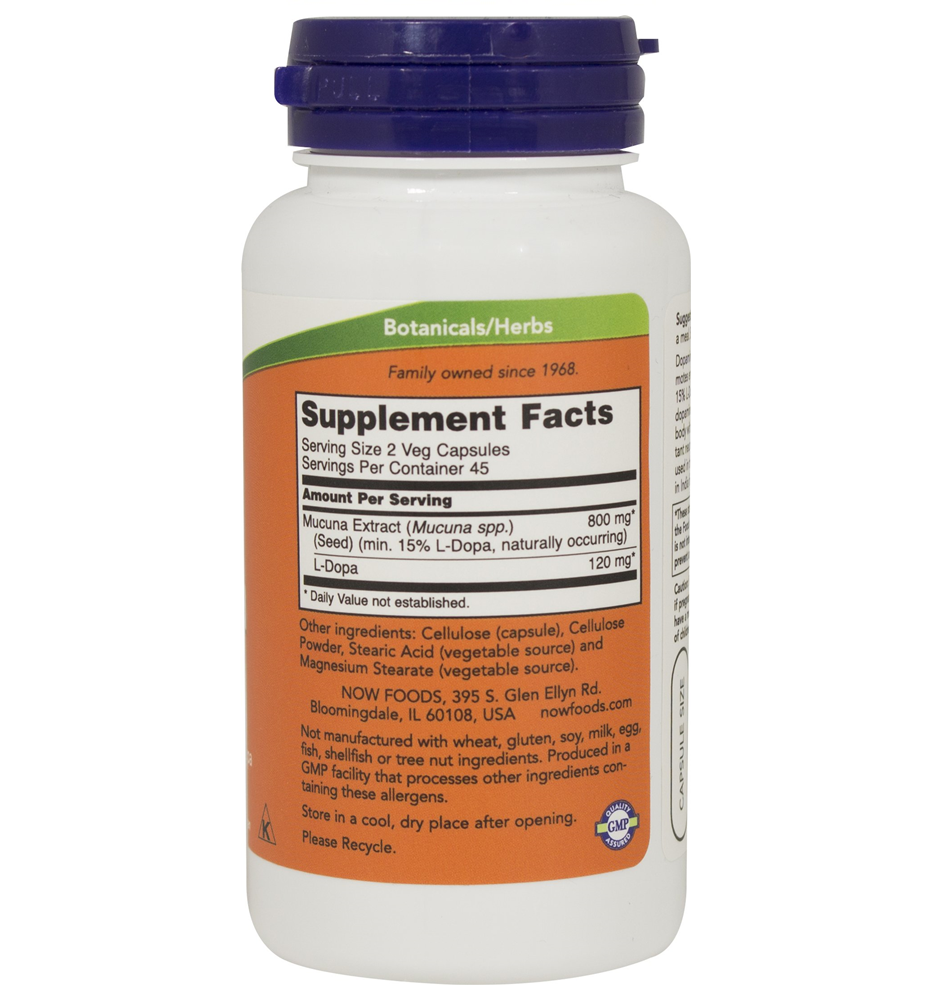 NOW® Foods DOPA Mucuna 400 mg / 90 Vegi Caps