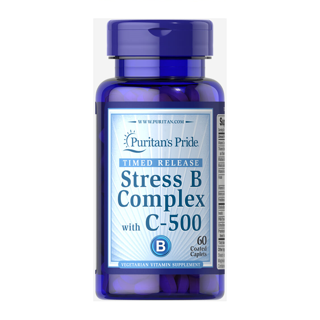 Puritan's Pride Stress Vitamin B-Complex with Vitamin C-500 Timed Release / 60 Caplets Puritan's Pride Stress Vitamin B-Complex with Vitamin C-500 Timed Release / 60 Caplets