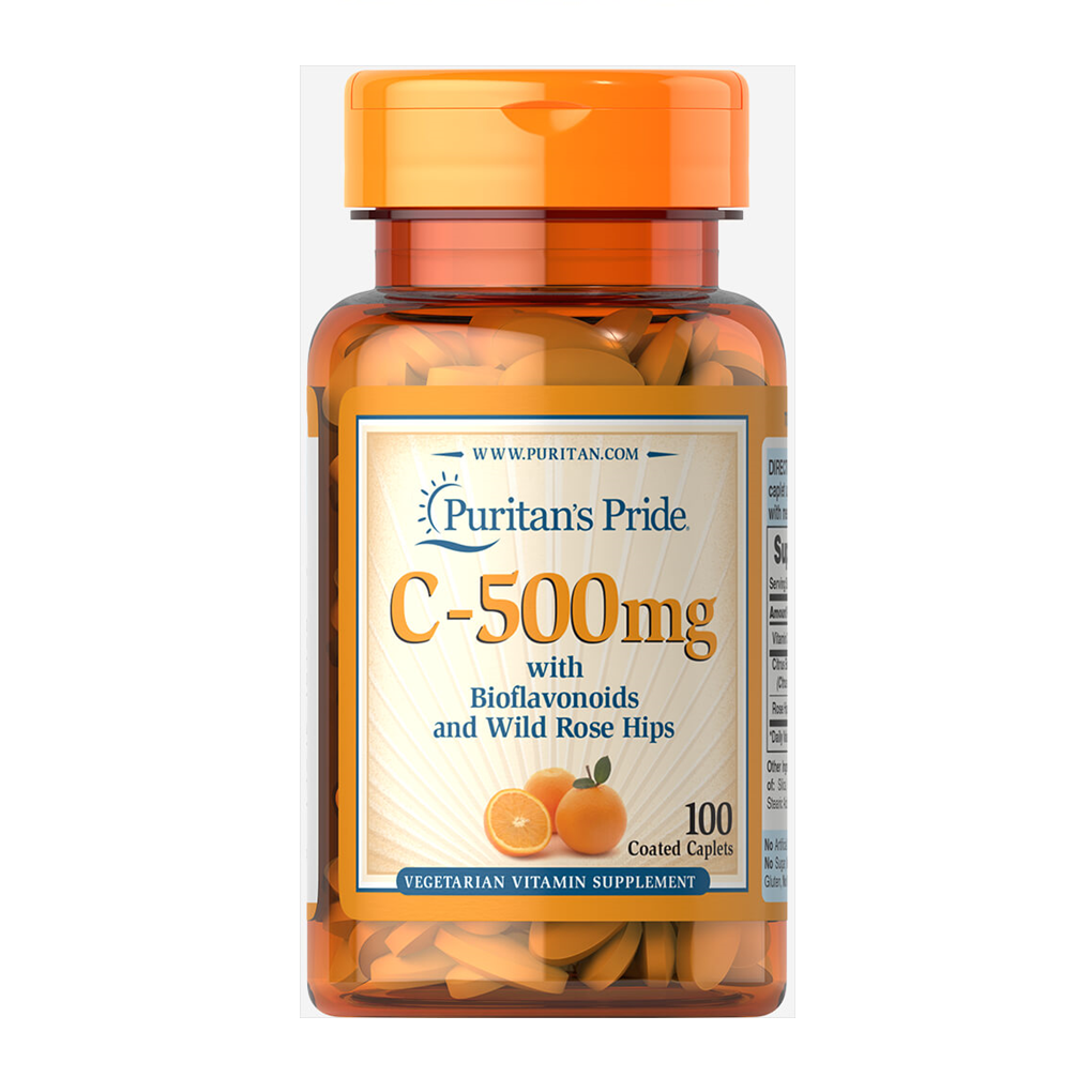 Puritan's Pride Vitamin C-500 mg with Bioflavonoids & Rose Hips / 100 Caplets Puritan's Pride Vitamin C-500 mg with Bioflavonoids & Rose Hips / 100 Caplets