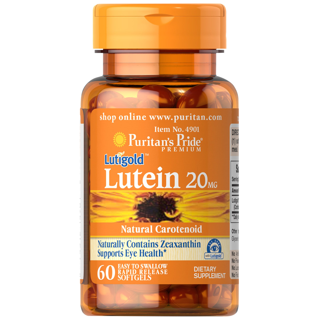 Puritan's Pride Lutein 20 mg  ( Contains Zeaxanthin 800 mcg )  / 60 Softgels