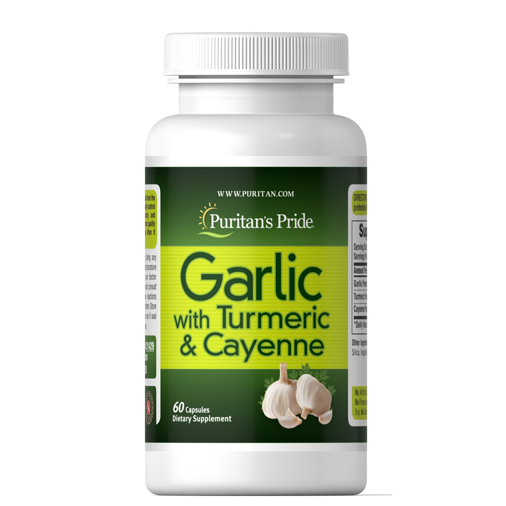 Puritan's Pride Garlic with Turmeric & Cayenne 600 mg / 60 Capsules