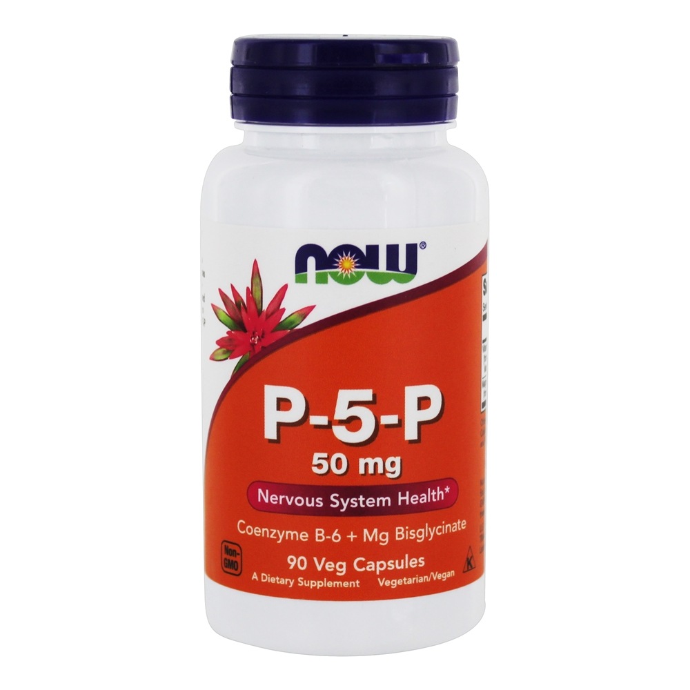 NOW Foods P-5-P Coenzyme B-6 Magnesium Bisglycinate 50 mg. / 90 Vegetable Capsules