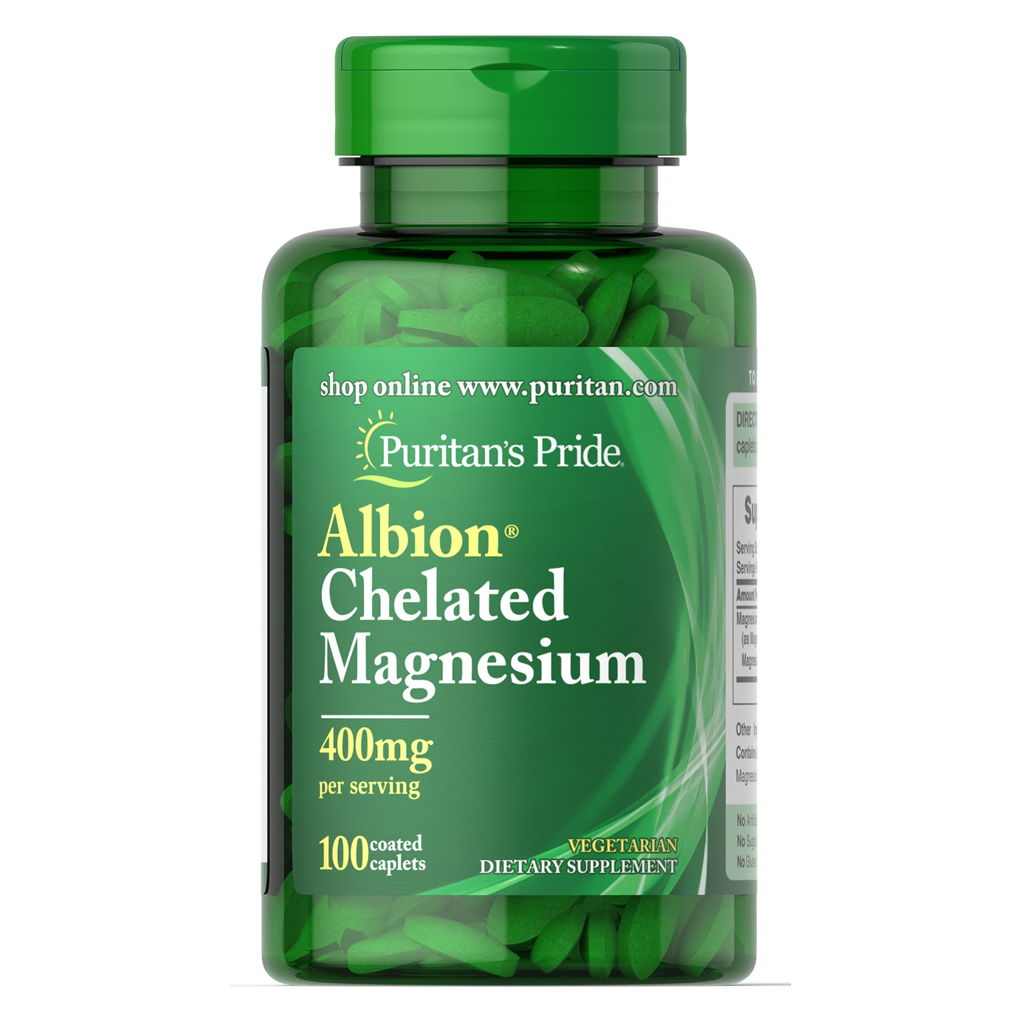 Puritan's Pride Albion® Chelated Magnesium 400 mg / 100 Caplets Puritan's Pride Albion® Chelated Magnesium 400 mg / 100 Caplets