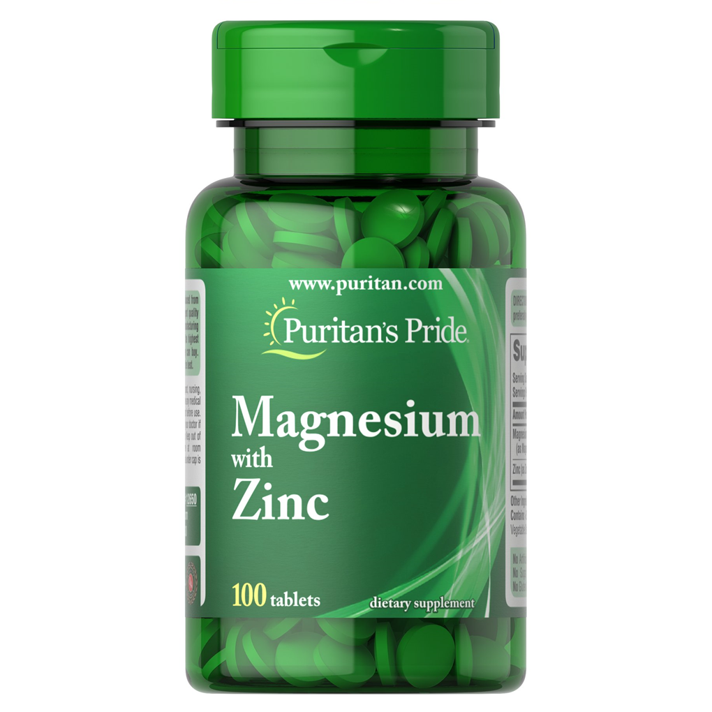 Puritan's Pride  Magnesium with Zinc 266 mg/10 mg  - 100 Tablets