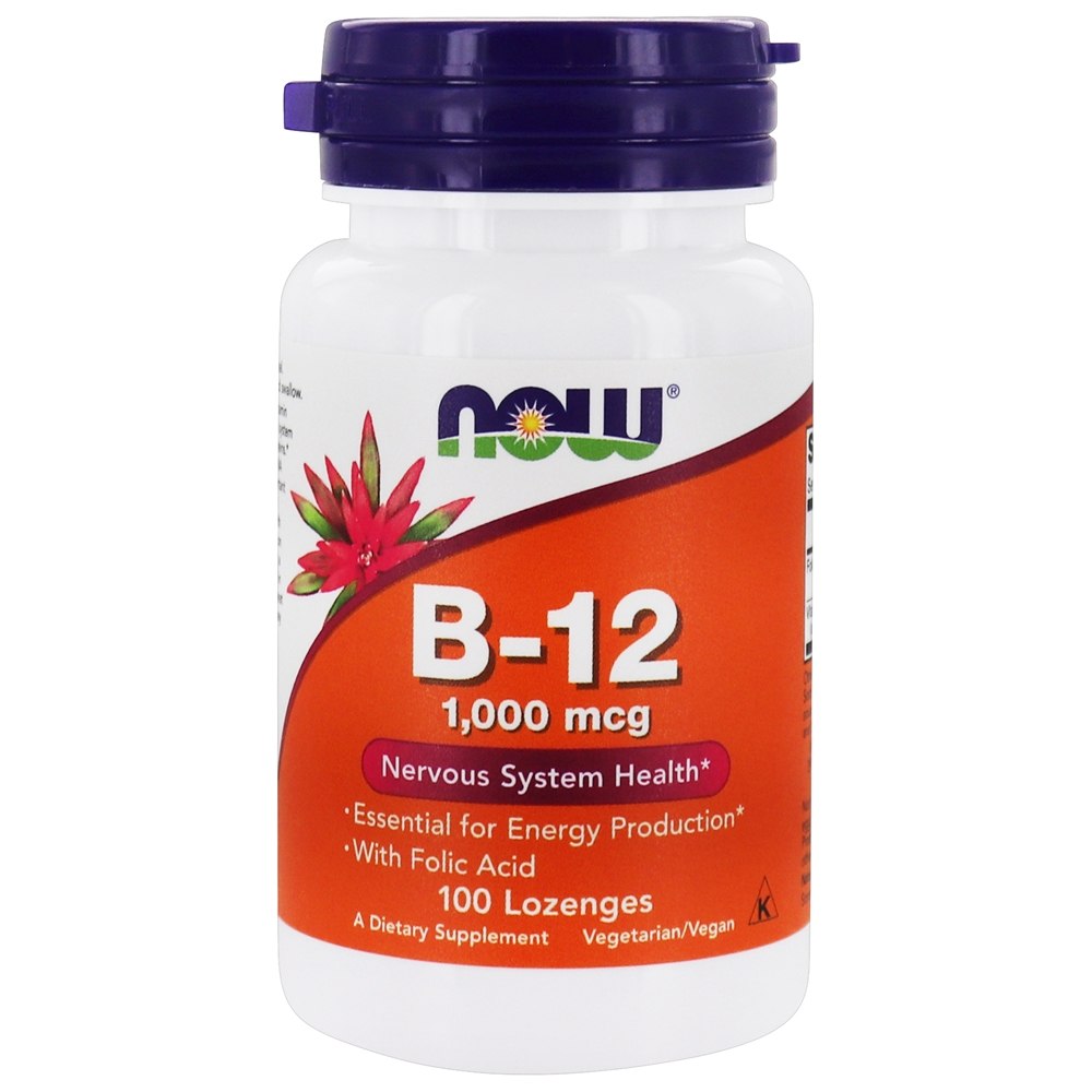 NOW Foods B12 with Folic Acid 1000 mcg. / 100 Lozenges