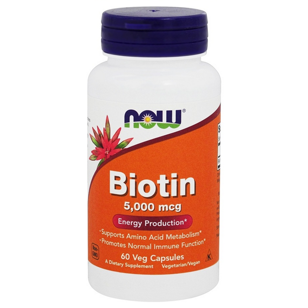 NOW Foods Biotin 5000 mcg. - 60 Vegetarian Capsules