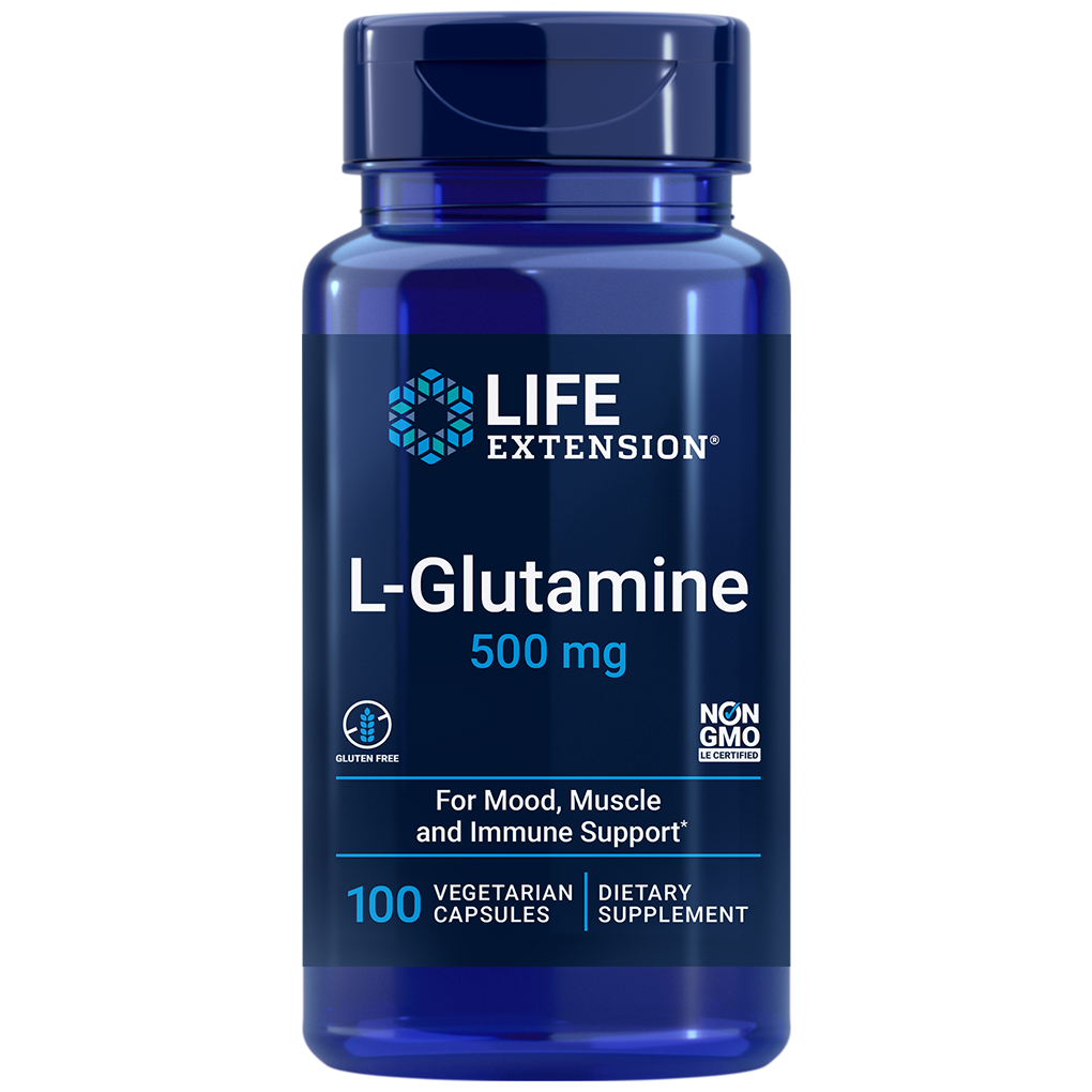 Life Extension  L-Glutamine 500 mg / 100 Vegetarian Capsules