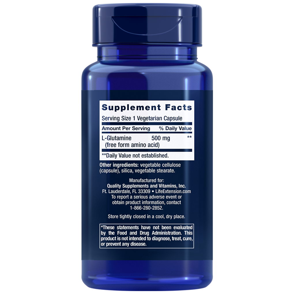 Life Extension L-Glutamine 500 mg / 100 Vegetarian Capsules