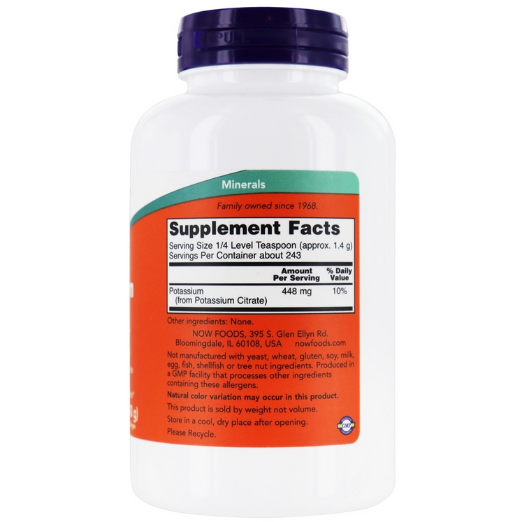 NOW Foods Potassium Citrate Pure Powder /12 oz.