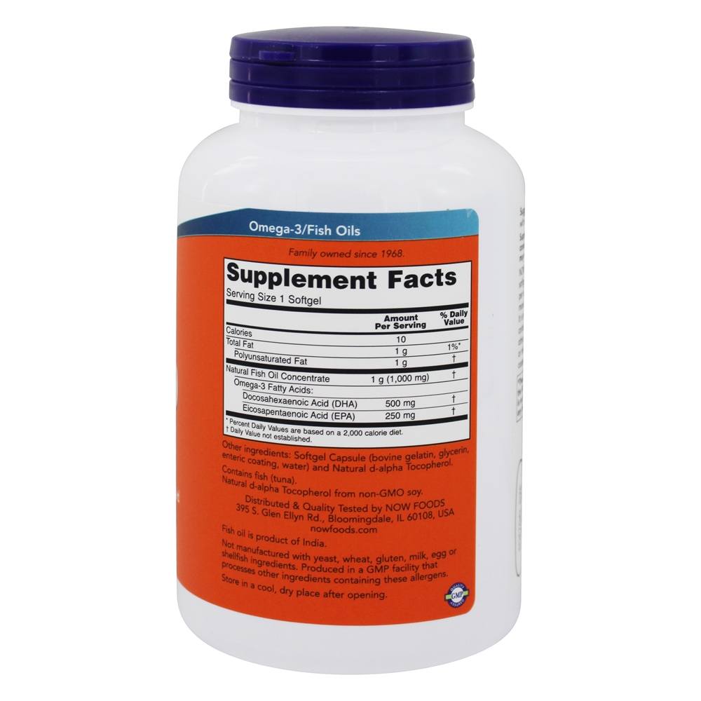 NOW Foods Double Strength 500 DHA / 250 EPA for Brain Health / 180 Softgels NOW Foods Double Strength 500 DHA / 250 EPA for Brain Health / 180 Softgels