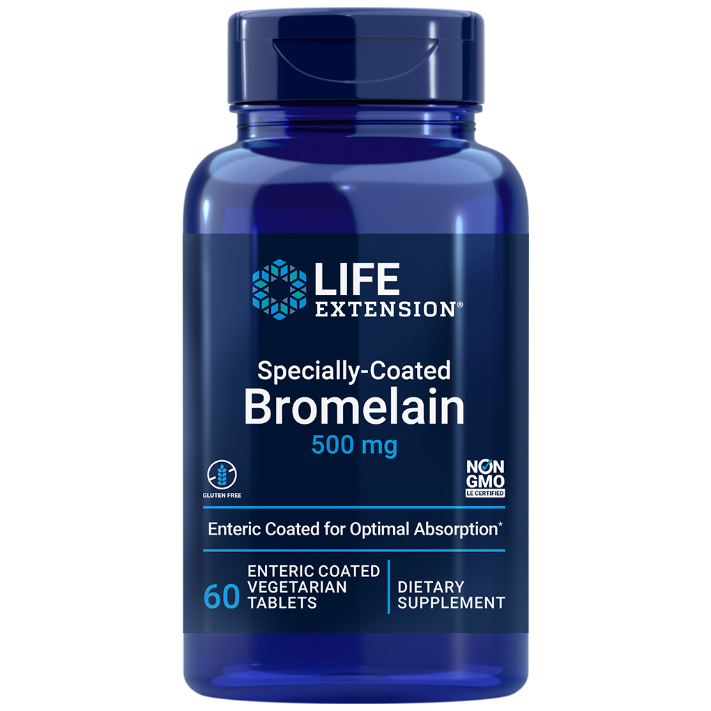 Life Extension Specially-Coated Bromelain 500 mg / 60 Enteric-Coated Vegetarian Tablet