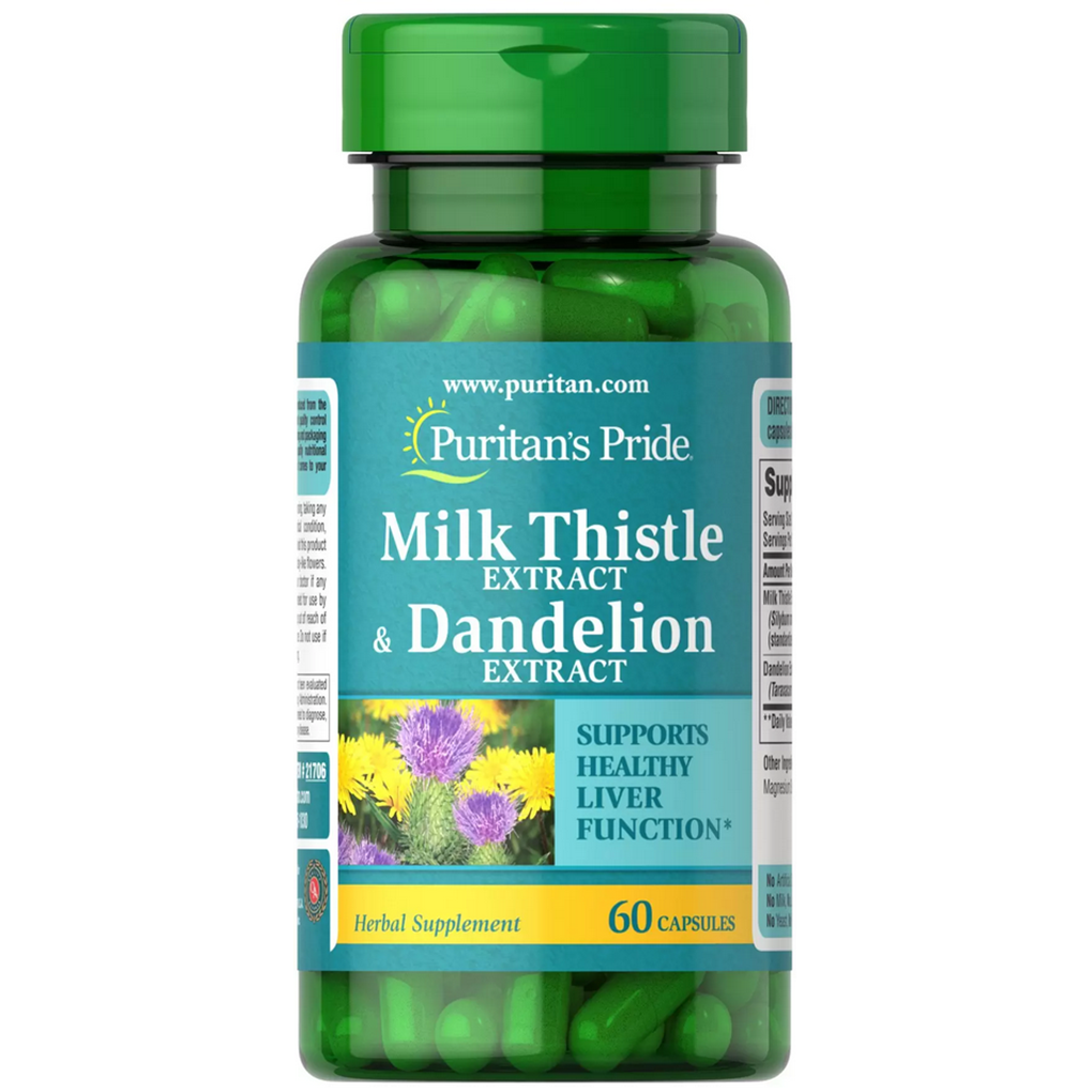 Puritan's Pride  Milk Thistle & Dandelion Extract / 60 Capsules