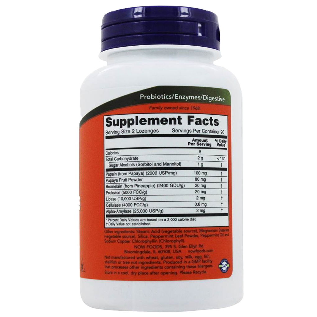 NOW Foods Chewable Papaya Enzymes complex / 180 Lozenges NOW Foods Chewable Papaya Enzymes complex / 180 Lozenges