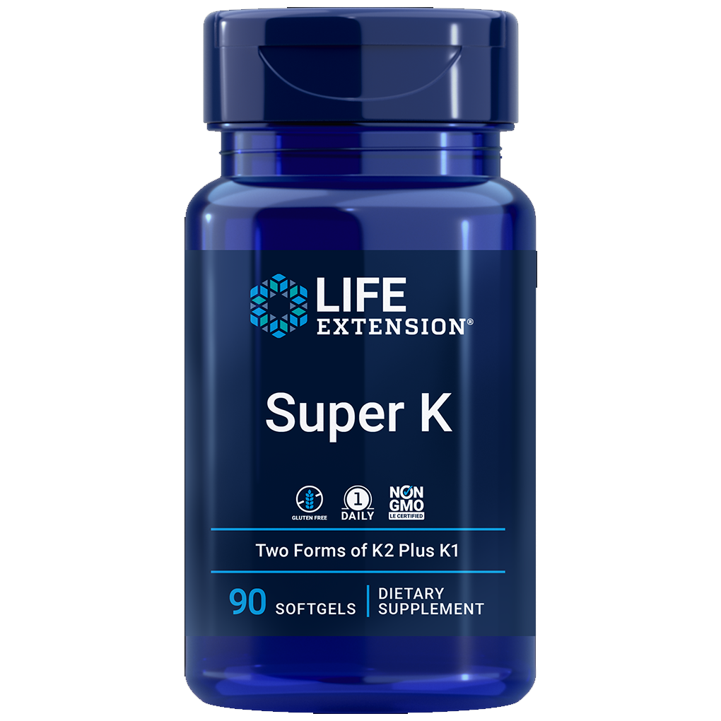 Life Extension  Super K (Phytonadione , Menaquinone-4 ,Trans Menaquinone-7) / 90 Softgels