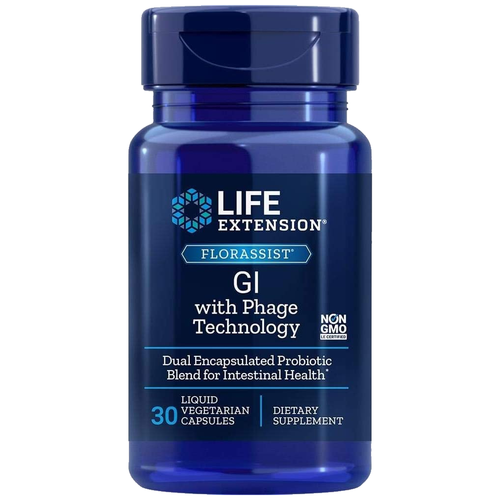 Life Extension FLORASSIST® GI with Phage Technology 30 Liquid Vegetarian Capsules Life Extension FLORASSIST® GI with Phage Technology 30 Liquid Vegetarian Capsules