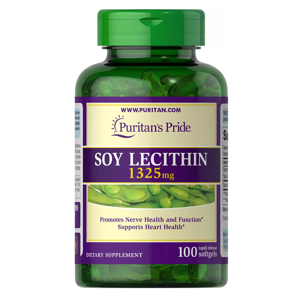 Puritan's Pride Soy Lecithin 1325 mg. / 100 Softgels