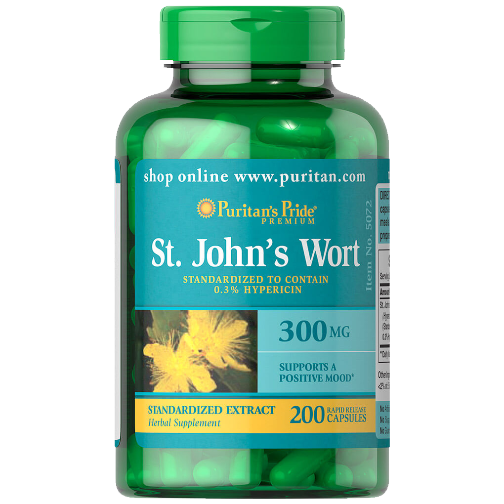 Puritan's Pride St. John's Wort Standardized Extract 300 mg 200 Capsules Puritan's Pride St. John's Wort Standardized Extract 300 mg 200 Capsules