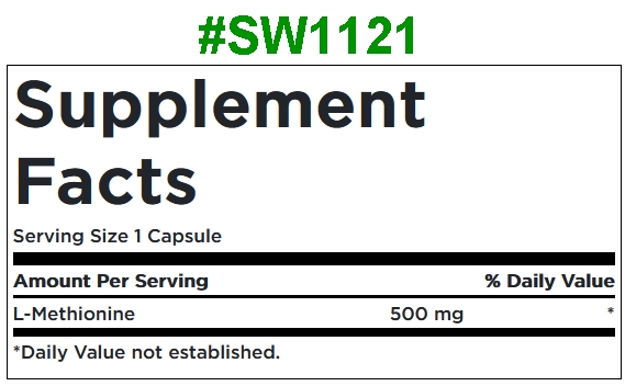 Swanson  Premium  L-Methionine  500 mg / 30 Capsules