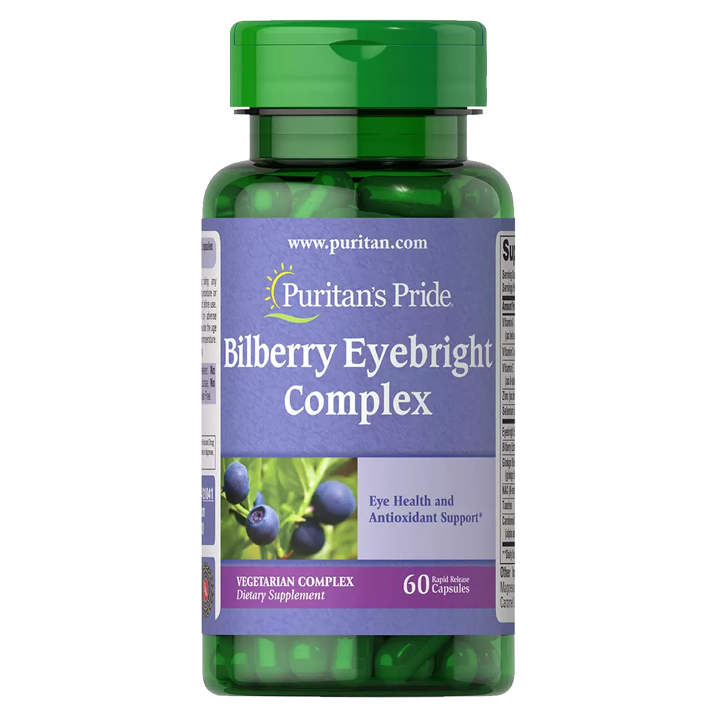 Puritan's Pride Bilberry Eyebright Complex with Zinc / 60 Capsules