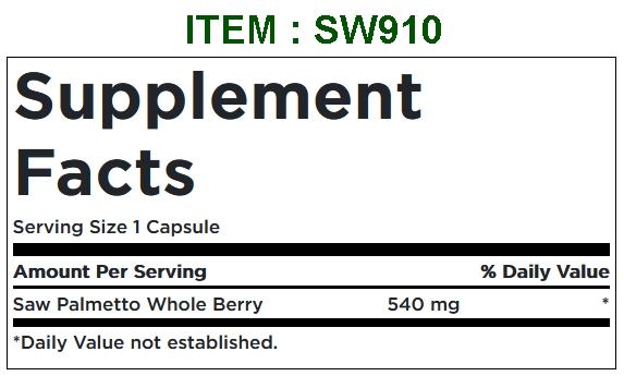 Swanson Premium Saw Palmetto 540 mg / 250 Caps