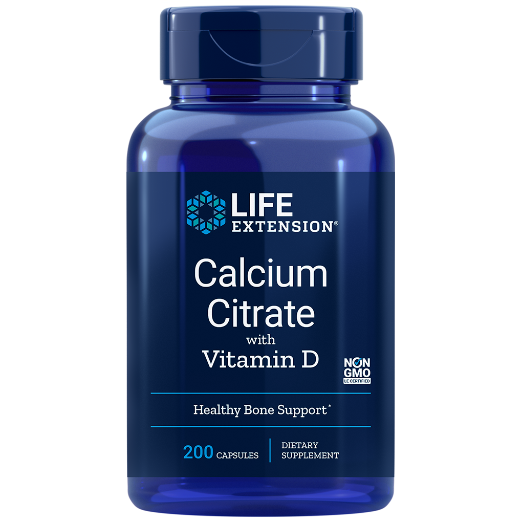 Life Extension Calcium Citrate with Vitamin D / 200 capsules