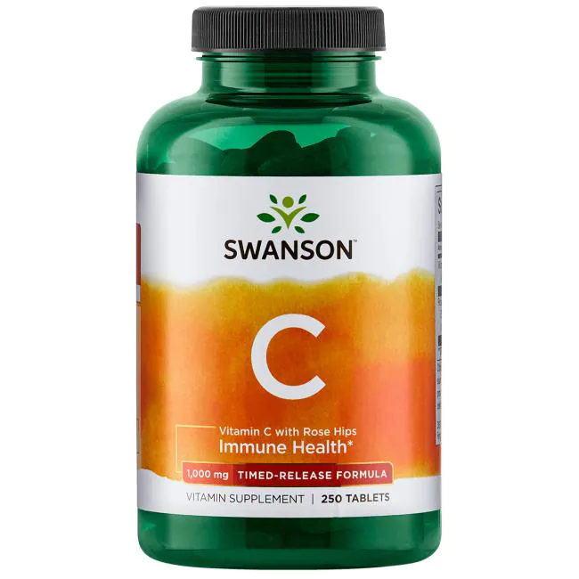 Swanson Premium Timed-Release Vitamin C w/Rose Hips 1,000 mg / 250 Tabs