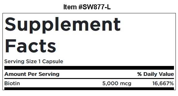 Swanson Premium Biotin 5 mg / 100 Caps