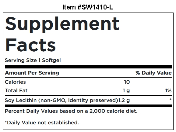 Swanson Premium- Soy Lecithin Non-GMO 1200 mg / 180 Softgels Swanson Premium- Soy Lecithin Non-GMO 1200 mg / 180 Softgels
