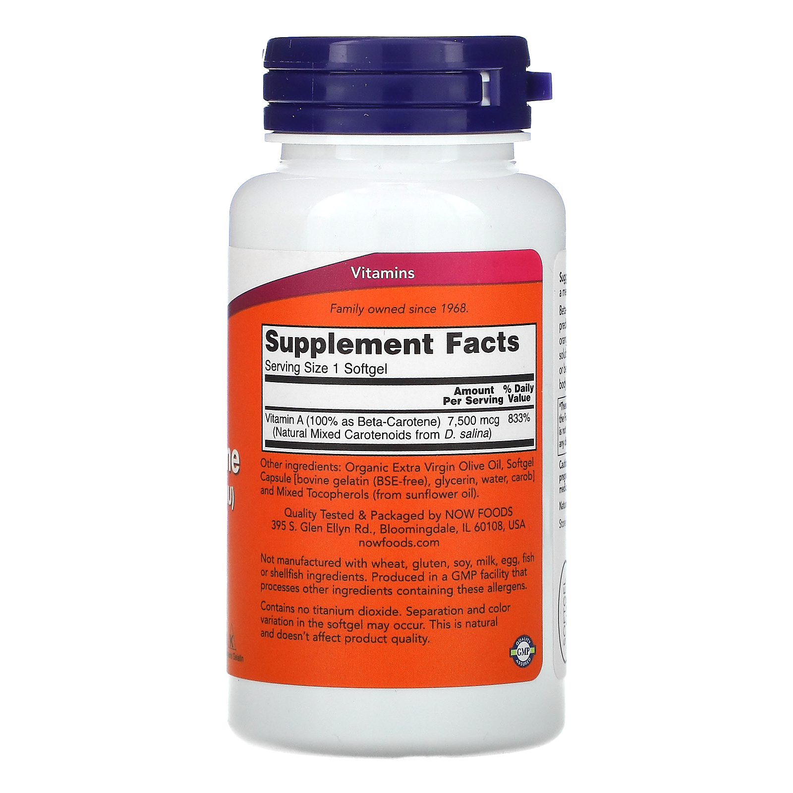 NOW Foods Natural Beta Carotene 25,000 IU / 90 Softgels NOW Foods Natural Beta Carotene 25,000 IU / 90 Softgels